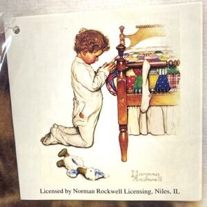 Norman Rockwell Boys Town Fleece Blanket Throw Child Praying Lay Me Down Sealed